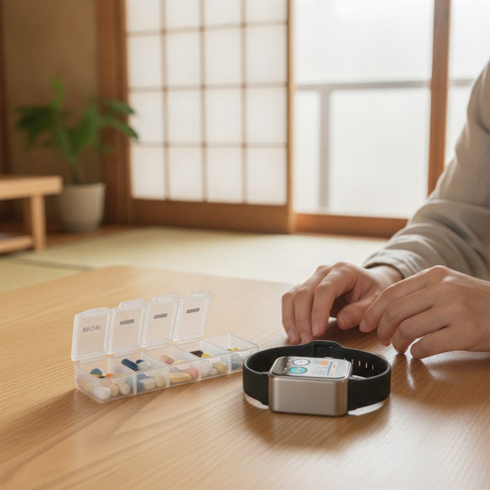 服薬時間を管理するお薬カレンダーのイメージ